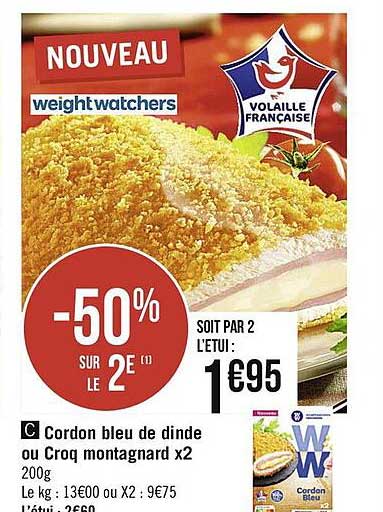 Cordon Bleu De Dinde Ou Croq Montagnard X2
