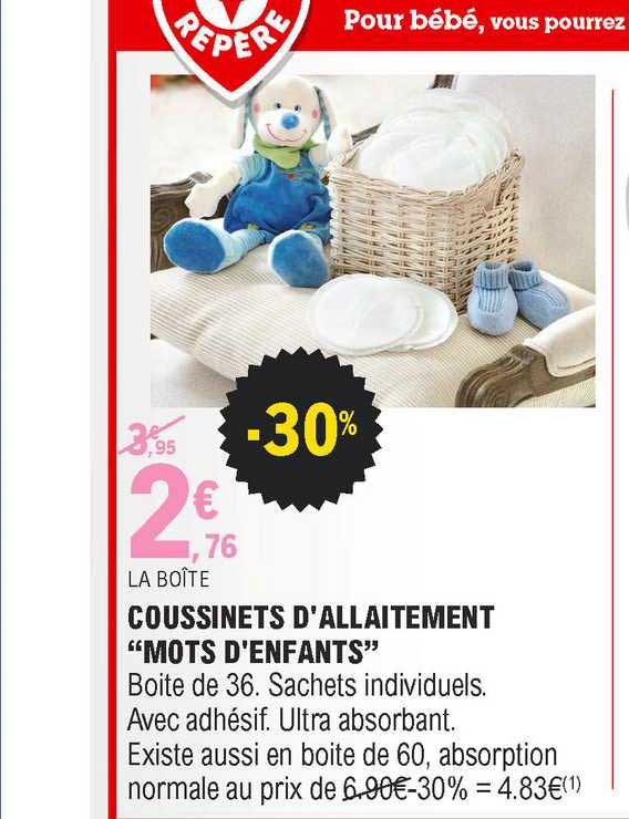 coussinets d'allaitement "mots d'enfants"