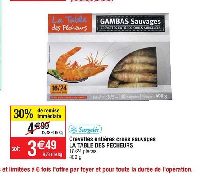 crevettes entières crues sauvages la table des pêcheurs