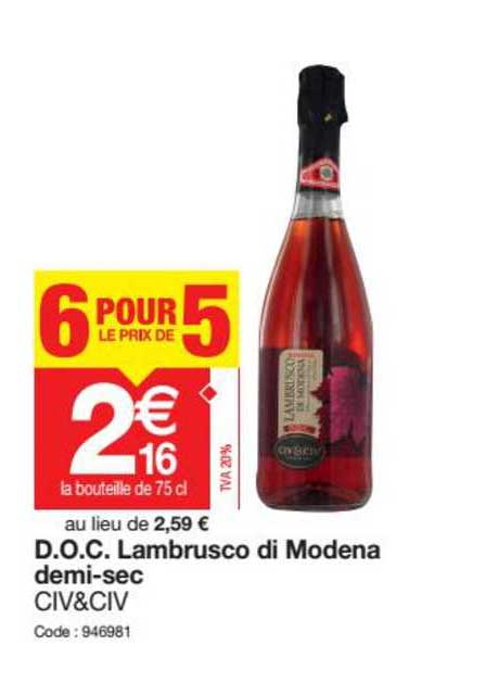 d.o.c. lambrusco di modena demi-sec civ&civ