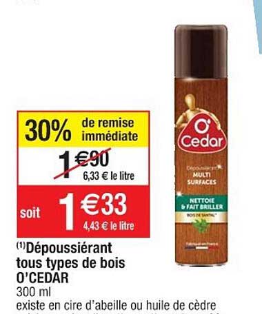 Dépoussiérant Tous Types De Bois O'cedar