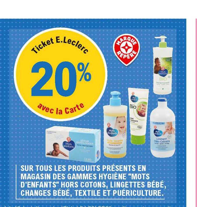 des gammes hygiène "mots d'enfants" hors cotons, lingettes bébé, changes bébé, textile et puériculture