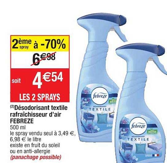 désodorisant textile rafraîchisseur d'air febreze