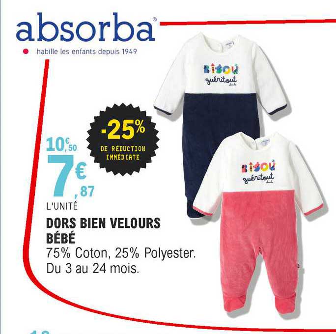 dors bien velours bébé absorba