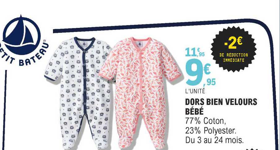 dors bien velours bébé  petit bateau