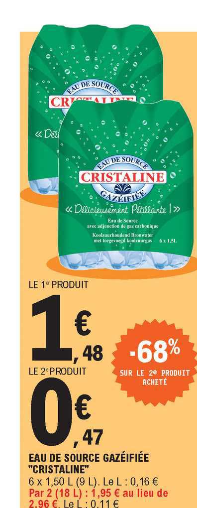 eau de source gazéifiée "cristaline"