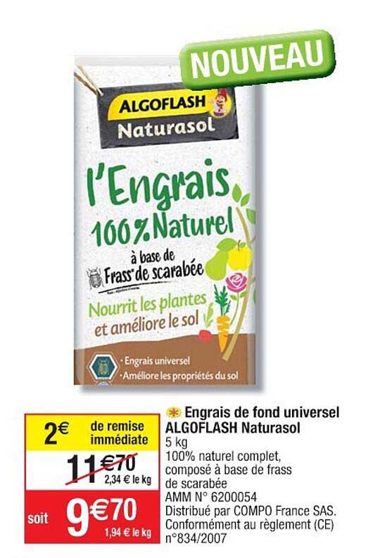 engrais de fond universel algoflash naturasol