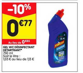 Gel Wc Désinfectant Détartrant