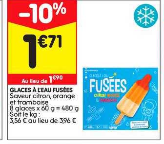 glaces à l'eau fusées