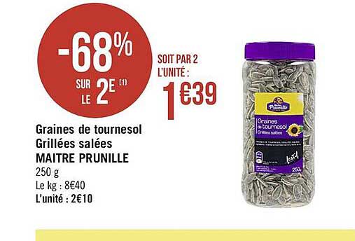 graines de tournesol grillées salées maître prunille