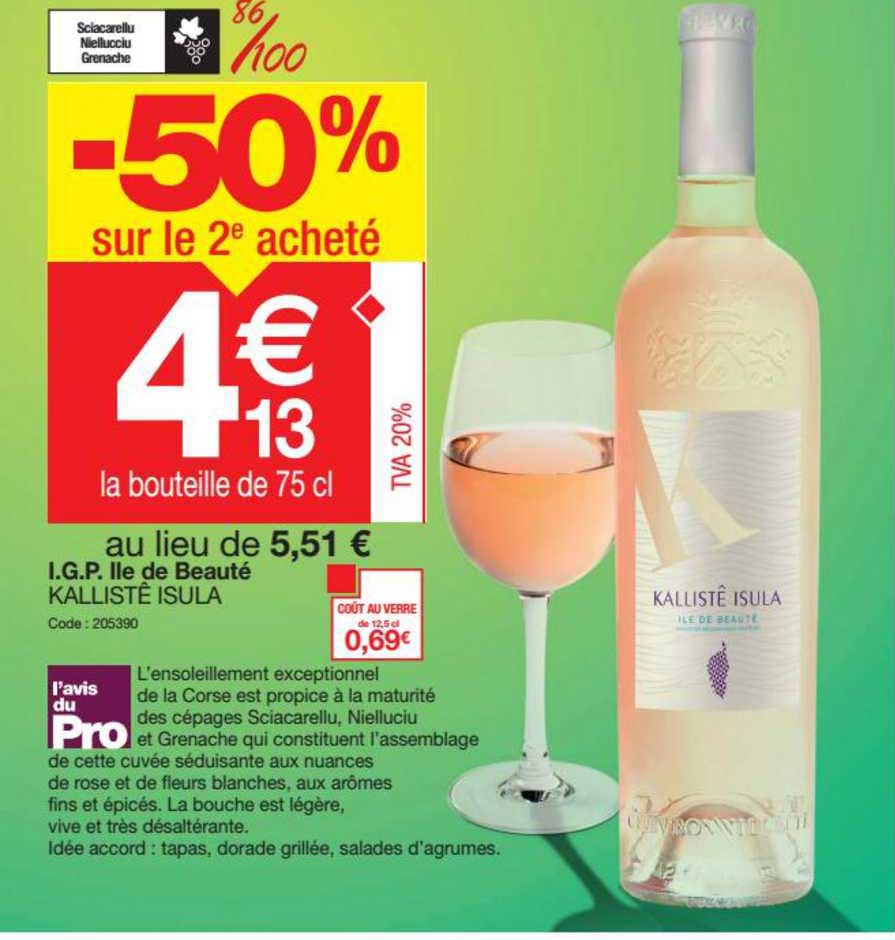 i.g.p. ile de beauté kalliste isula -50% sur le 2e acheté