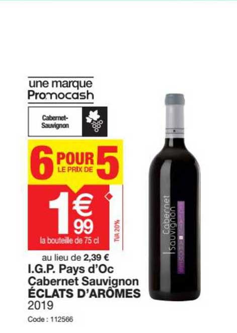 i.g.p. pays d'oc cabernet sauvignon éclats d'arômes 2019