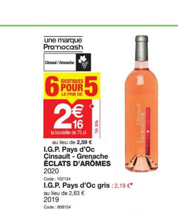 i.g.p. pays d'oc cinsault grenaches éclats d'arômes i.g.p. pays d'oc gris