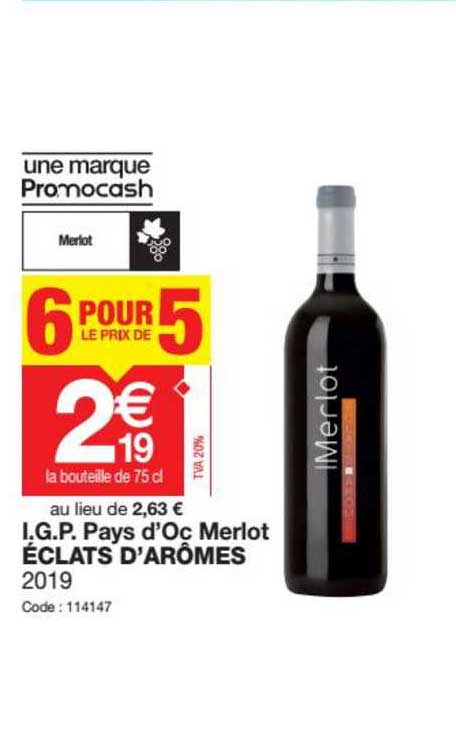i.g.p. pays d'oc merlot éclats d'arômes 2019