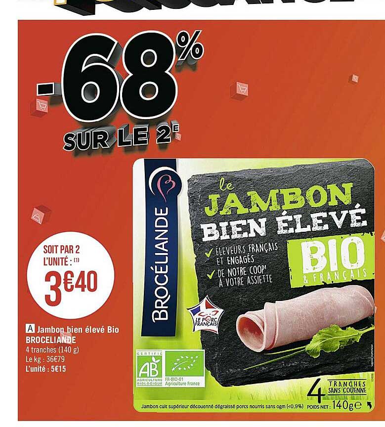 Jambon Bien élevé Bio Broceliande