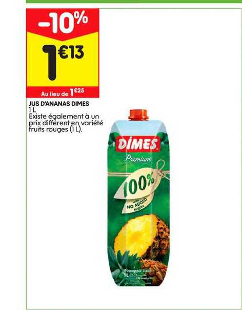 jus d'ananas dimes