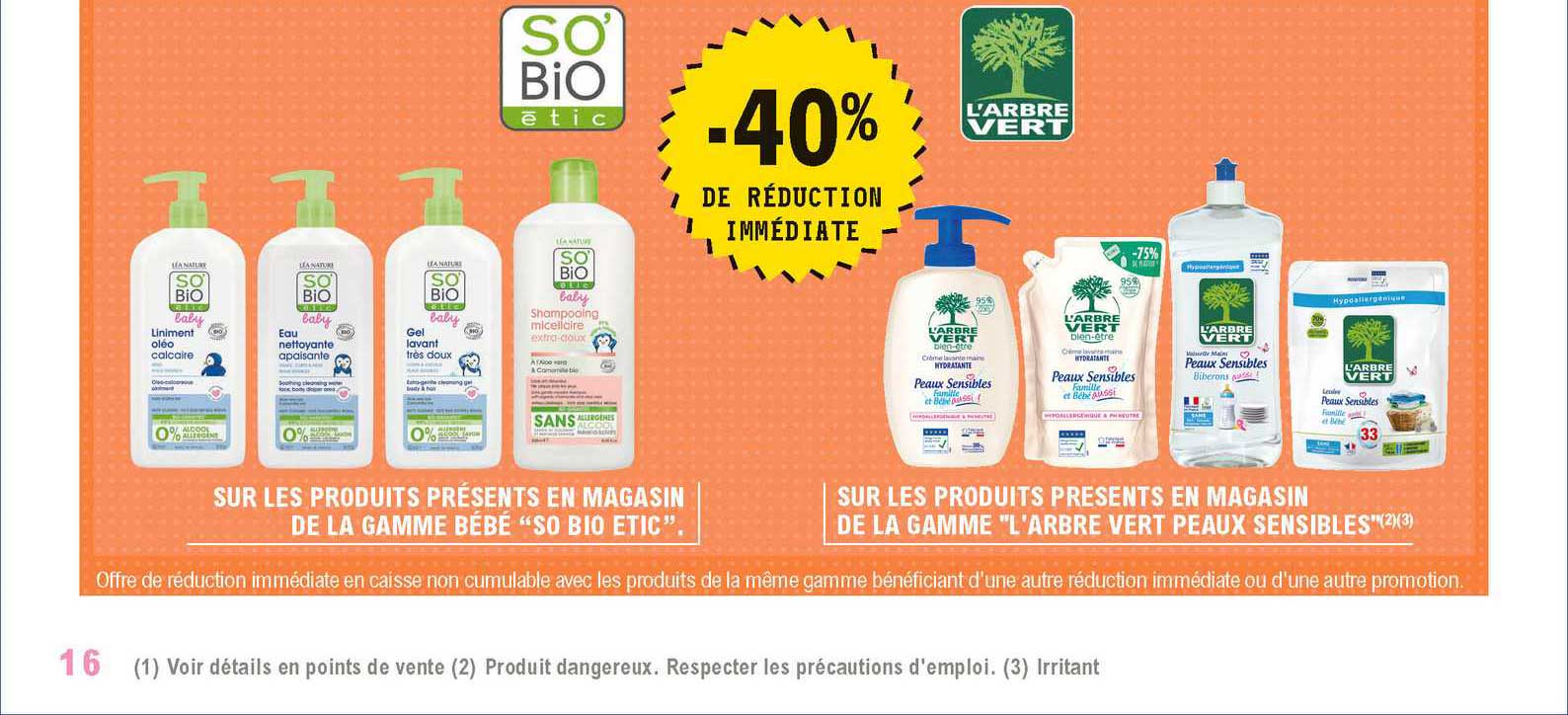 la gamme bébé "so bio etic", la gamme "l'arbre vert peaux sensibles"