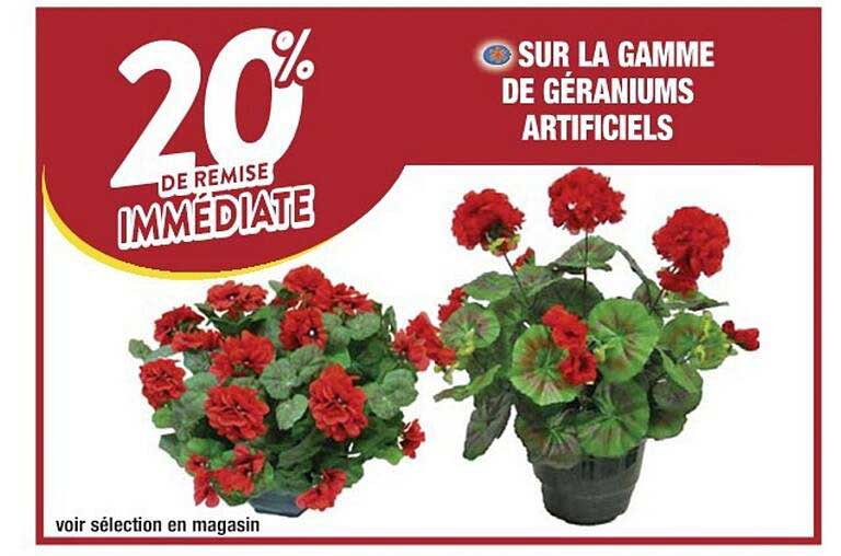 la gamme de géranums artificiels