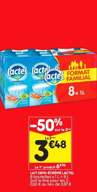 lait demi-écrémé lactel