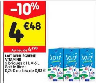 Lait Demi-écrémé Vitaminé