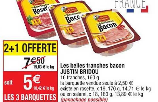 les belles tranches bacon justin bridou