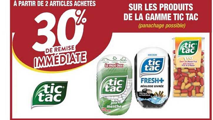 les produits de la gamme tic tac