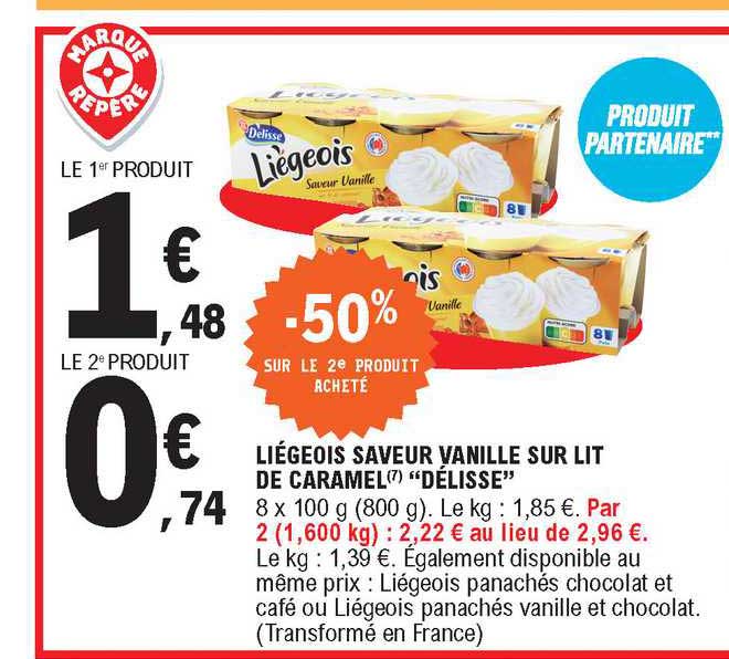Liégeois Saveur Vanille Sur Lit De Caramel "délisse"