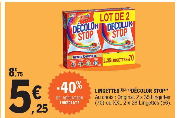lingettes "décolor stop"