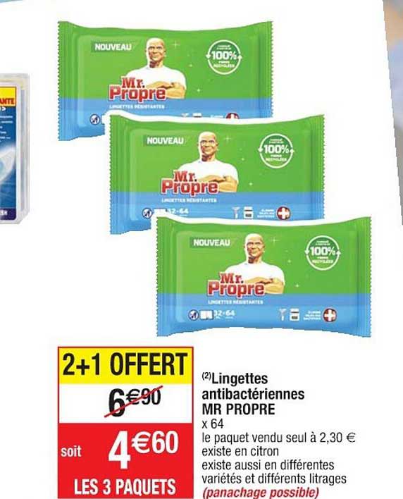 lingettes antibactériennes mr propre