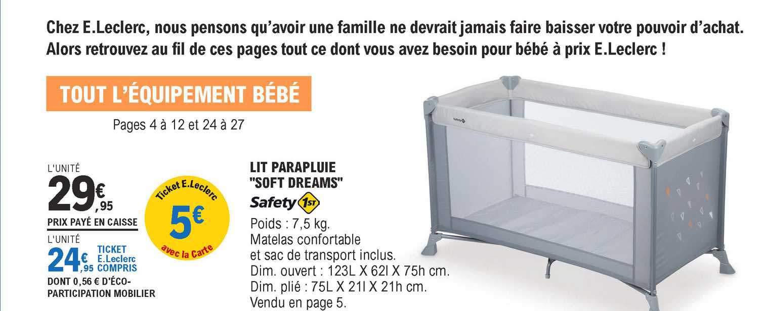 Lit Parapluie "soft Dreams" Safety 1st