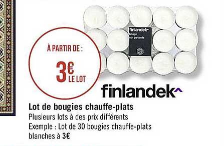 lot de bougies chauffe-plats finlandek^