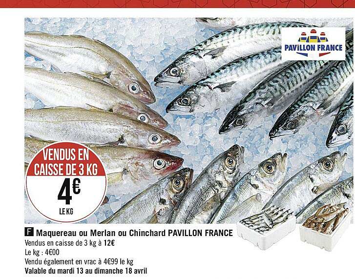 maquereau ou merlan ou chinchard pavillon france