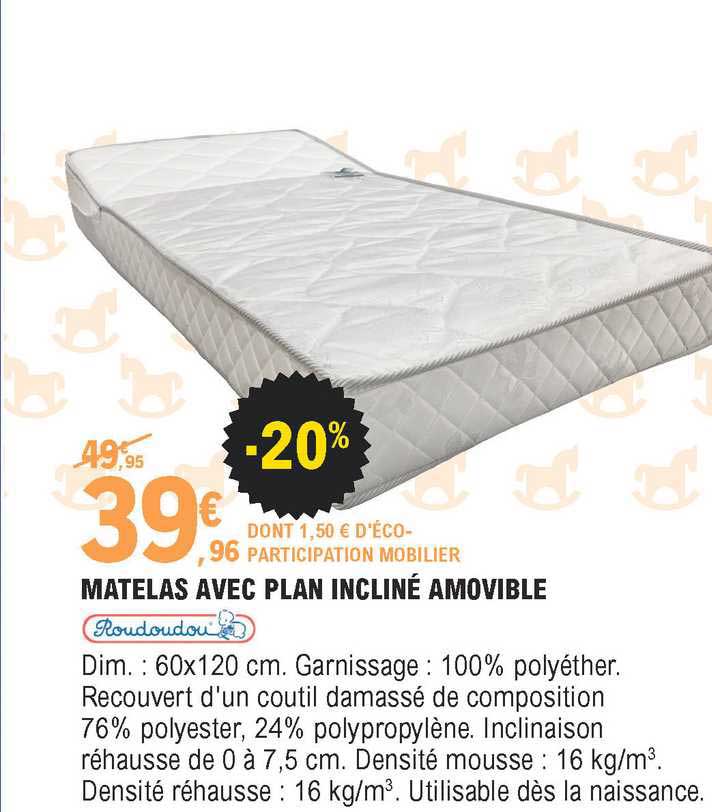 matelas avec plan incliné amovible roudoudou