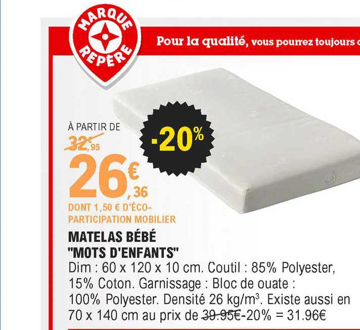 matelas bébé "mots d'enfants"
