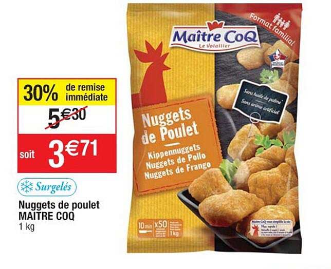 nuggets de poulet maître coq