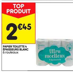 papier toilette 4 épaisseurs blanc
