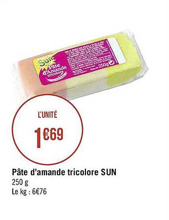 pâte d'amande tricolore sun