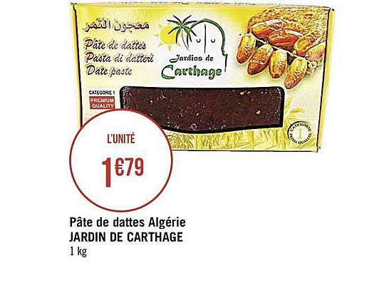 pâte de dattes algérie jardin de carthage