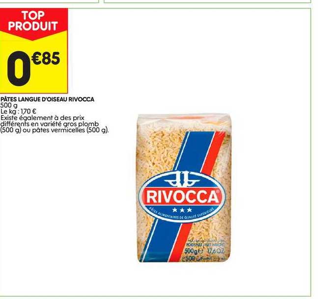 pâtes lange d'oiseau rivocca