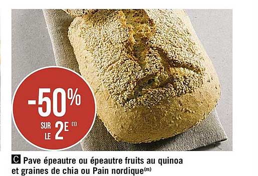 pavé épeautre ou épeautre fruits au quinoa et graines de chia ou pain nordique
