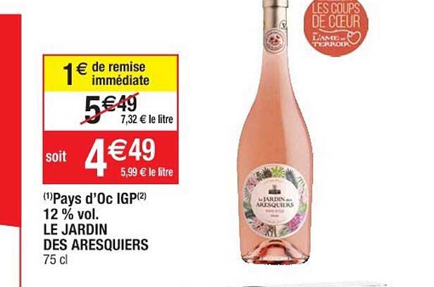 pays d'oc igp 12% vol. le jardin des aresquiers