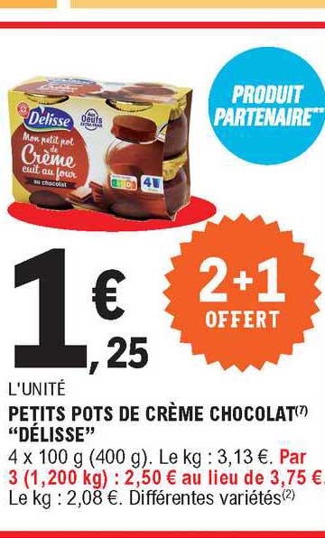 petits pots de crème chocolat "délisse"