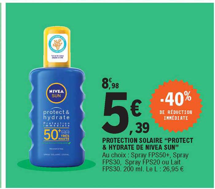protection solaire "protect & hydrate de nivea sun"