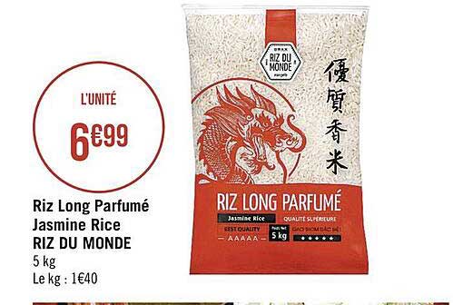 riz long parfumé jasmine rice riz du monde
