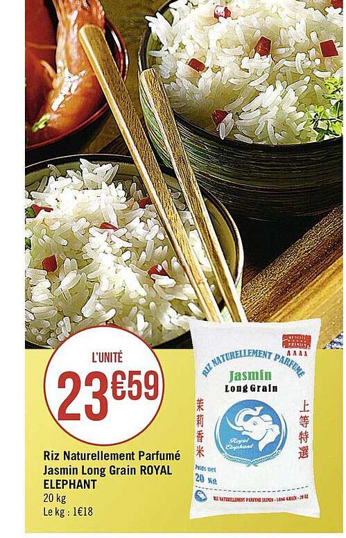 riz naturellement parfumé jasmin long grain royal éléphant