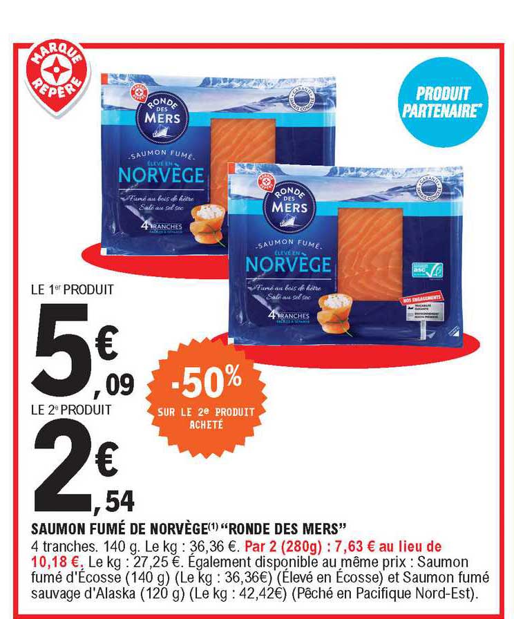 saumon fumé de norvège ronde des mers