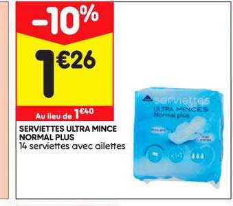 serviettes ultra mince normal plus