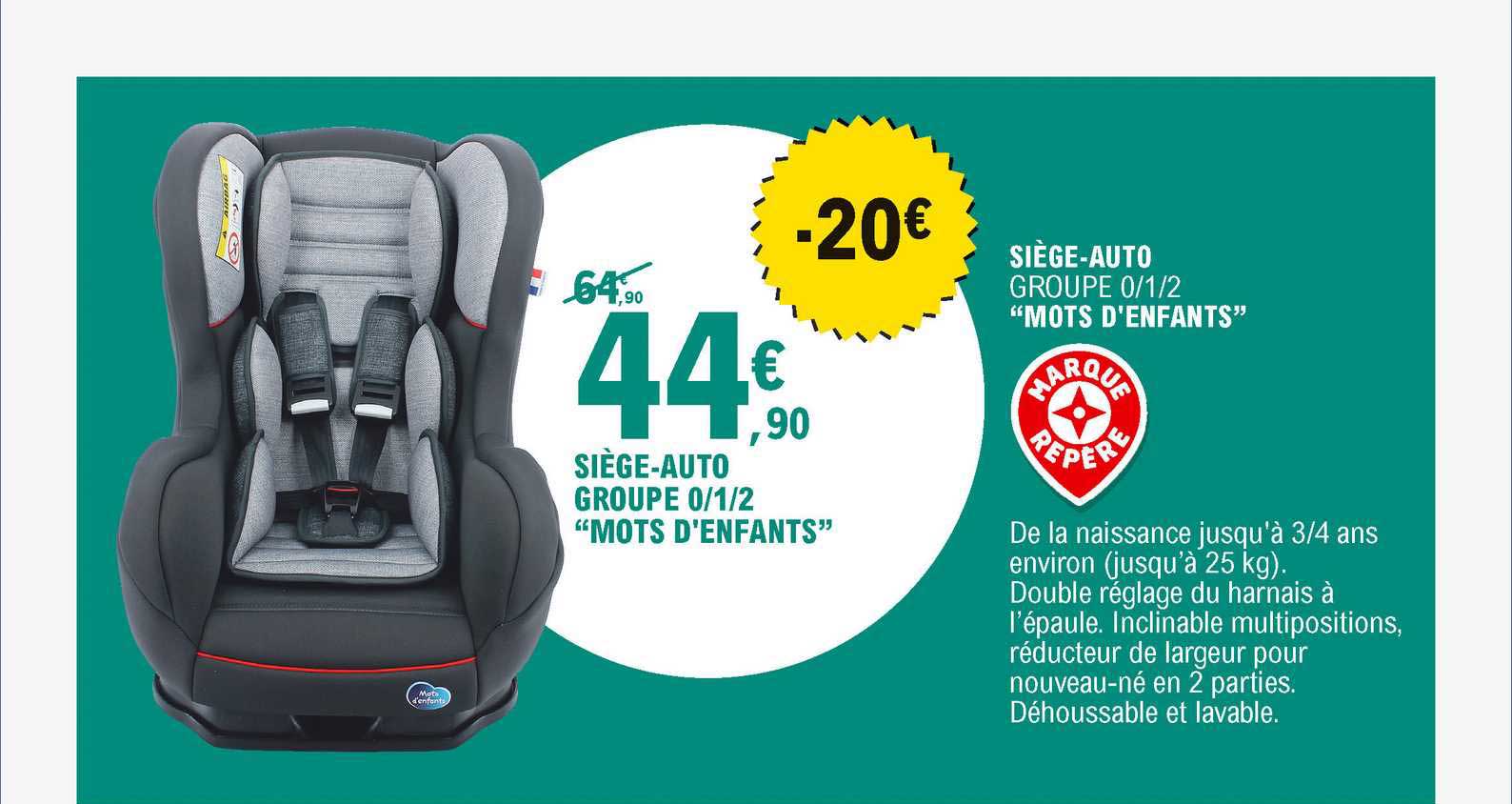 siège-auto groupe 0-1-2 "mots d'enfants"