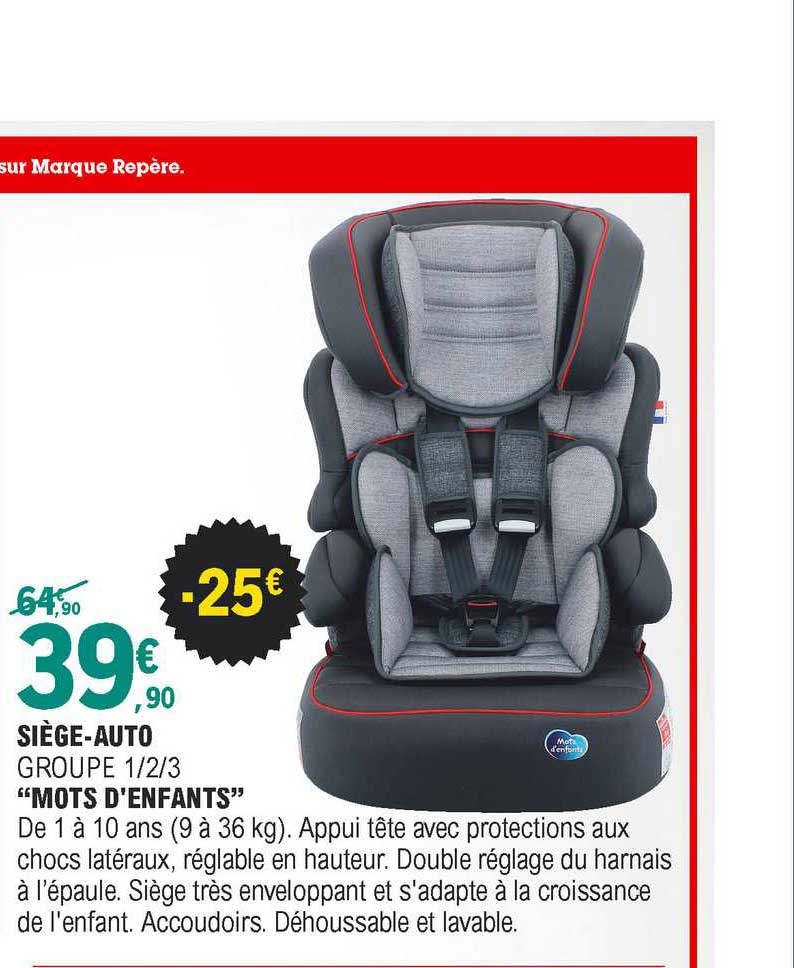 siège-auto groupe 1-2-3 "mots d'enfants"