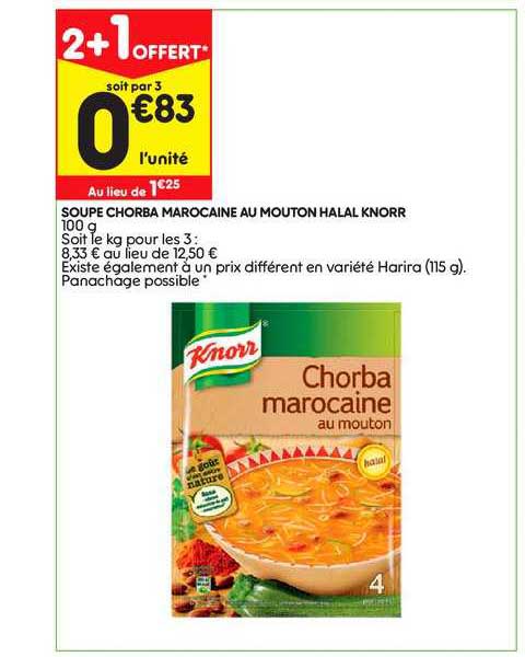 soupe chorba marocaine au mouton halal knorr